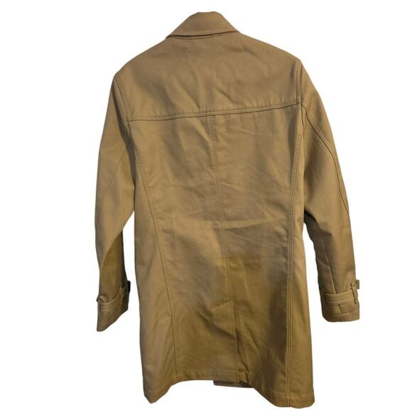 Express Women’s XS Très Petit (TP) Tan Khaki Trench Coat - Picture 2 of 9